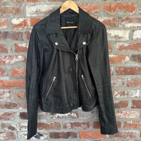 Madewell Jackets & Blazers - Madewell The Washed Leather Motorcycle Jacket XL